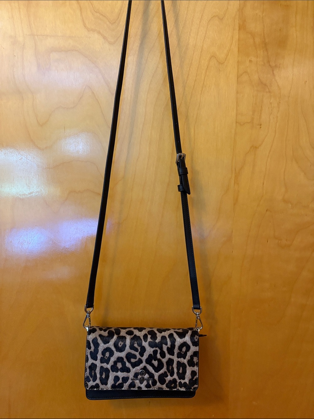 Michael Kors Leopard Print Crossbody Bag - Black Trim